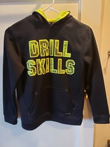 Tek Gear Hoodie Small 8 Pullover Black Neon Green Drill Skills Kangaroo Pocket - Picture 1 of 4