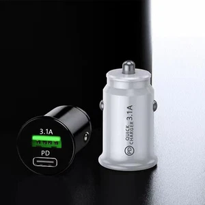 USB Car Charger Adapter AC Double-Port Car Phone Charger 3.1A Small methodical - Photo 1 sur 10
