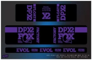 Fox DPX2 Shock Stickers/Decals - Purple - Licensed By Fox - Picture 1 of 1