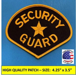 SECURITY GUARD EMBROIDERED PATCH IRON-ON/ SEW-ON SECURITY OFFICER 4.25" x 3.5" - Picture 1 of 5