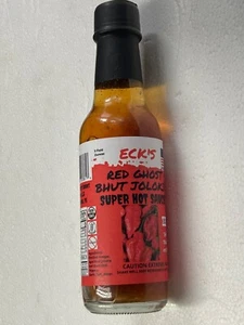 ECK’S RED GHOST BHUT JOLOKIA Super Hot Pepper Sauce 5 oz Bottle - Picture 1 of 2