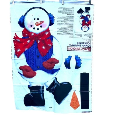 Daisy Kingdom Sammy Snowman door greeter wall hanging 43" fabric panel Cut n Sew - Image 1 of 4