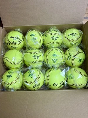 DUDLEY ASA SYNTHETIC THUNDER SY HYCON 12" 52/300 SLOWPITCH SOFTBALLS 4A-069Y Foto 1 de 4