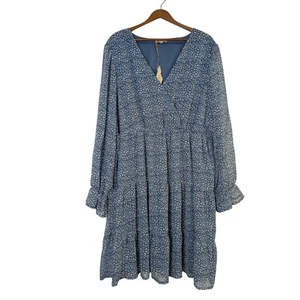 Neu mit Etikett Kings Road Midikleid Damen 2X blau feminin Landhaus Bauer Stufen zierlich - Bild 1 von 7