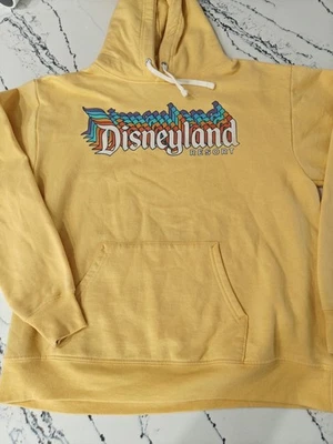 Disneyland Resort Yellow Retro Style Logo Hoodie Size Medium - Image 1 of 4