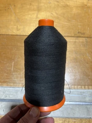 Black Cotton Thread 16Oz Cone Made in USA T92 Bonded - Image 1 of 3