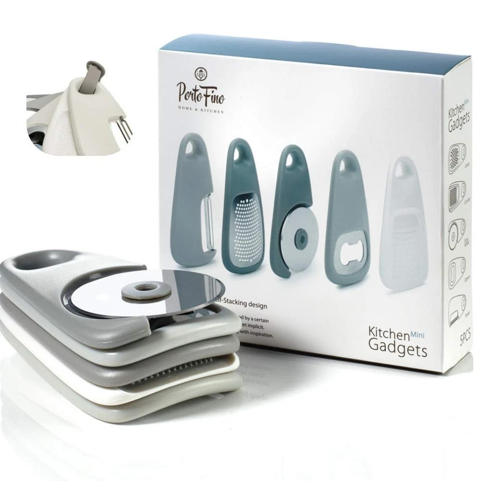 Porto Fino 5 Pc. Kitchen Gadget Set “ Space Saving Cooking Tools/food Accessorie