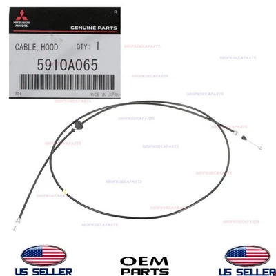 正品连帽闩锁释放电缆 2008 - 2017 三菱 Lancer 5910A065 — 第 1/2 张图片