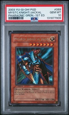 2003 Yu-Gi-Oh! Mystical Knight/Jackal Pharaonic Guardian PGD 1st Ed Ultra PSA 10 - Image 1 of 2