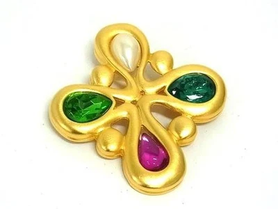 Broche GIVENCHY Bijou Pin Feminino Dourado e Multicolorido Novo Não Usado - Imagem 1 de 4