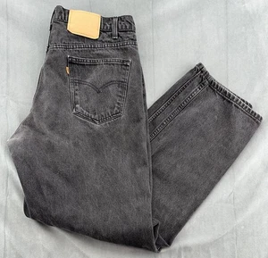 Levis 550 Jeans Mens 38x32 Black Relaxed Fit Tapered Leg Denim Orange Tab 90s - Picture 1 of 15