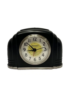 Crosley Black Retro/ Art Deco  Style Light Alarm Snooze Clock - Image 1 of 4