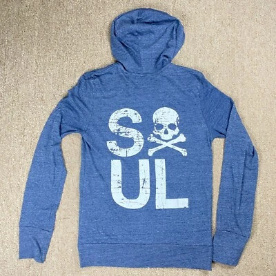 Sudadera Soul Cycle Unisex LEER Azul Cremallera Completa Sudadera con Capucha Chaqueta Calavera y Huesos Cruzados Foto 1 de 4