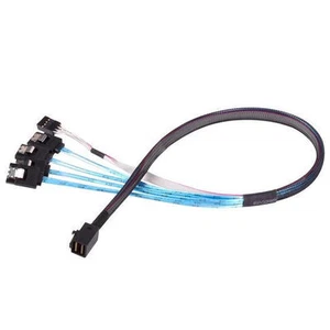 Silverstone CPS05 500mm 12Gb MiniSAS HD SFF-8643 auf SATA 7pinx4 (Ladegerät) Kabel - Bild 1 von 3