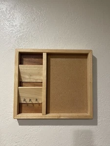 Cork Board With Mail Slot And Key Hooks Measures About 15x15 Inches - Picture 1 of 3