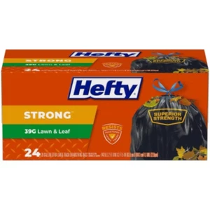 Hefty Strong Lawn & Leaf Drawstring Trash Bags - 39gal - 24ct - Picture 1 of 7