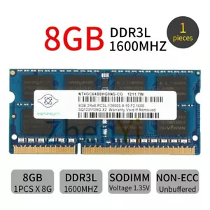 8GB (1X8GB) Module DDR3L 1600 SODIMM RAM Laptop Memory For Dell Latitude E7250 - Picture 1 of 7