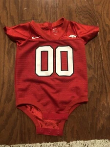 Arkansas Razorback Football Jersey Boy's 6-9M Red Nike One Piece Baby* - Picture 1 of 3
