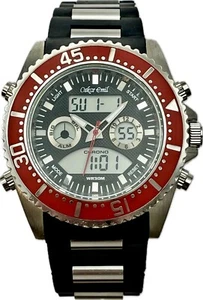 Oskar Emil RODRIGO Qualität Mode klobig Sport Chrono Analog/Digitaluhr ROT - Bild 1 von 4