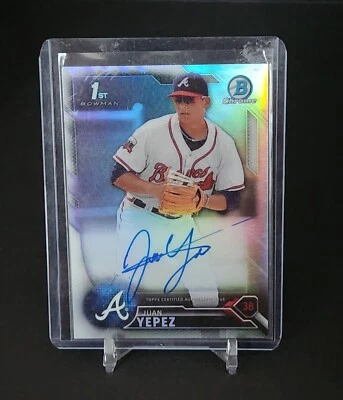 2016 1st Bowman Chrome Refractor Auto #CPA-JY Juan Yepez /499 Rc   - Image 1 of 3