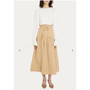 Ulla Johnson Linen blend high waisted A-line mid length skirt 3 colors 0-6 - Picture 1 of 18