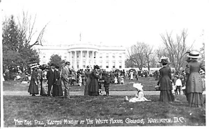 Washington DC White House Grounds Egg Roll Easter Monday Real Photo Postcard - Picture 1 of 2