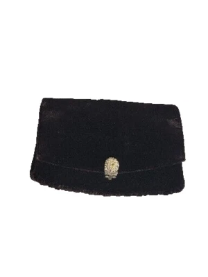 Cartera sin asas marrón vintage, cartera GARAY, bolso de mano, cierre de diamantes de imitación Foto 1 de 4