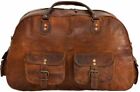Men's Lightweight Durable Leather Duffel Luggage Overnight Air Cabin Weekend Bag