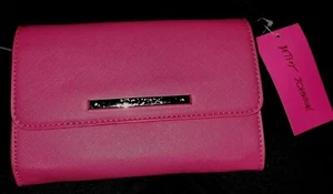 Betsy Johnson Bright Pink Crossbody Purse With Card Slots Vegan Friendly NWT $58 - Picture 1 of 9