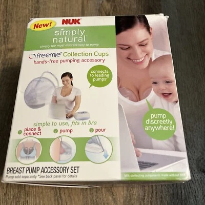 NUK Freemie Simply Natural Colección Tazas Manos Libres Accesorio de Bombeo -NUEVO/OB Foto 1 de 4