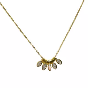 Gorjana Faux Opal Crystal Necklace October Birthstone 18k Gold Plated Chain - Picture 1 of 6