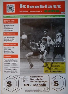 Programm Friendly 29.7.1993 RW Oberhausen - FC Aberdeen - Picture 1 of 1