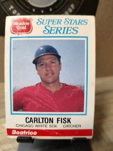 1986 Meadow Gold Stat Back #13 Carlton Fisk Chicago White Sox - Picture 1 of 2