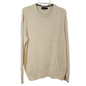 Tricots St. Raphael Men’s Size 2XL Cotton Pullover Crew Neck Vanilla Sweater NWT - Picture 1 of 20