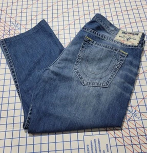 Jeans uomo slim fit True Religion World Tour taglia 44 x 26 (effettivo) lavaggio scuro - Foto 1 di 11