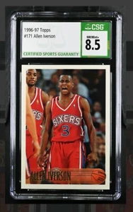1996-97 Topps Allen Iverson RC Rookie Card #171 Graded CSG 8.5 NM+ - 76ers HOF - Picture 1 of 2