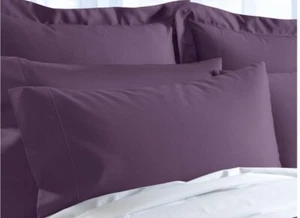 Cuddledown Plum 2 Piece Standard Queen Pillow Cases 400TC Sateen 100% Cotton - Picture 1 of 4