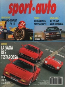 SPORT AUTO 362 1992 MONTE CARLO TESTAROSSA 512 TR LANCIA HF INTEGRALE GOLF VR6 - Imagen 1 de 2