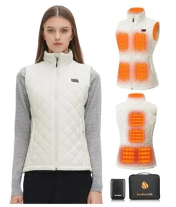 Chaleco térmico blanco acolchado Sevdiea para mujer, con batería - XL - Imagen 1 de 3