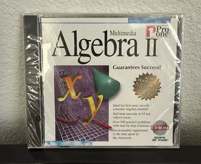 Pro One Multimedia Algebra II CD-ROM | Windows 95/3.1 | Retro Edu. Software - Image 1 of 2
