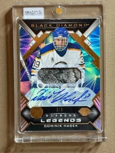 Dominik Hasek 3/5 Auto Patch/Pad SSP 2022-23 Black Diamonds Legends *top edge - Picture 1 of 2