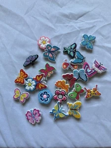 24Pc Butterfly and Flower Shoe Charms - Picture 1 of 1