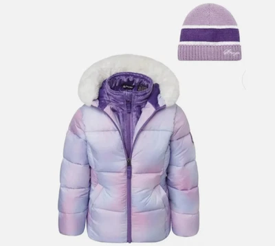 Snozu Kids  Puffer Jacket with Knitted Hat  Lined  Embroidery 2T - Image 1 of 4