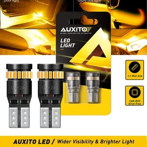 2PCS Amber T10 3014 24-LED Car Bulb Wedge W5W Dash Roof Stop Parker Plate Light - Picture 1 of 11
