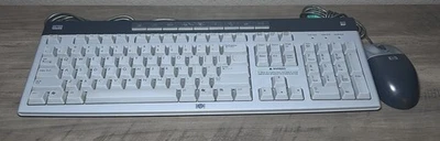 Vintage HP Wired PS2 Internet MultiMedia Keyboard 5187-1767 PS/2 Mouse 5187-2149 - Image 1 of 4
