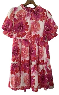 JODIFL 花卉荷叶袖连衣裙 S 码全新无标签样品片 — 第 1/4 张图片