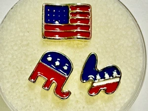 Authentische Origami Eule USA Flagge politische Partei Charms Flagge, Elefant, Esel NEU - Bild 1 von 2
