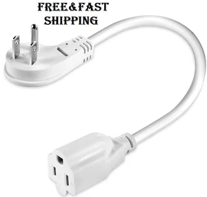 Cable de extensión corto 1875 W, 15 A 14 AWG enchufe plano de bajo perfil extensión de alta resistencia - Imagen 1 de 8