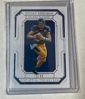 2019 Panini National Treasures Collegiate Julian Edelman #26 /99 Patriots - Image 1 of 3