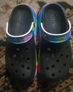 Crocs Rainbow Tie Dye Men's 7 Women's 9 NWOT - Picture 1 of 3